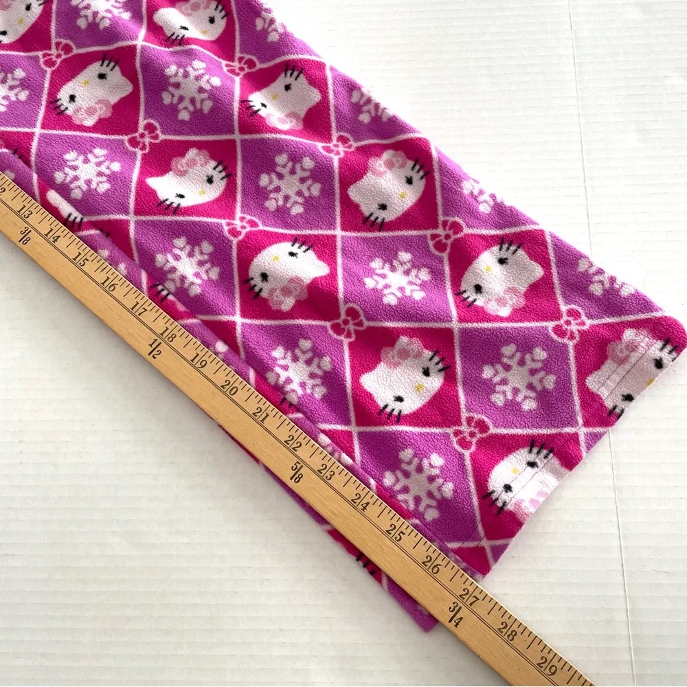 Hello Kitty winter pink white snowflake pajama‎ pants fleece